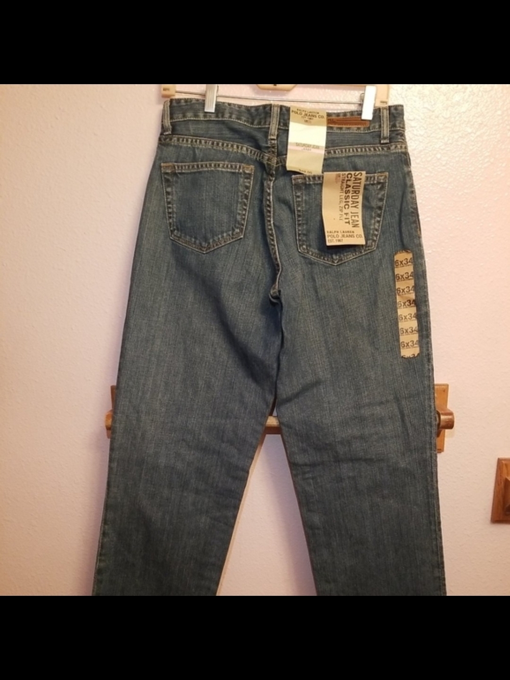 Ralph Lauren Polo Jeans Saturday Relaxed Fit Straight Leg Blue Jeans 6x34 New